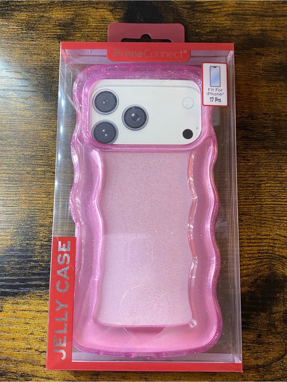 NWT! Viral Squishy iPhone 17 Pro Sparkly Pink Swirly Jelly Phone Case